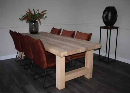 Massief houten eettafel kopen met H-poot