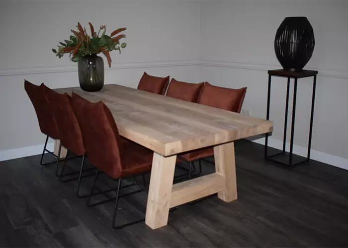 Massief eiken kloostertafel | Houten A-poot Voordeeltafel